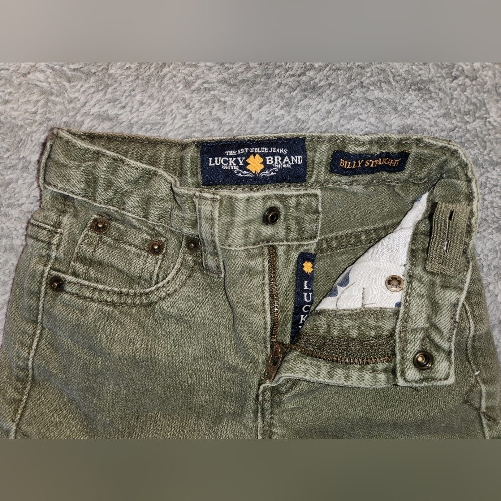 Lucky Brand Boy's Sz 2T army green Billy Straight denim jeans